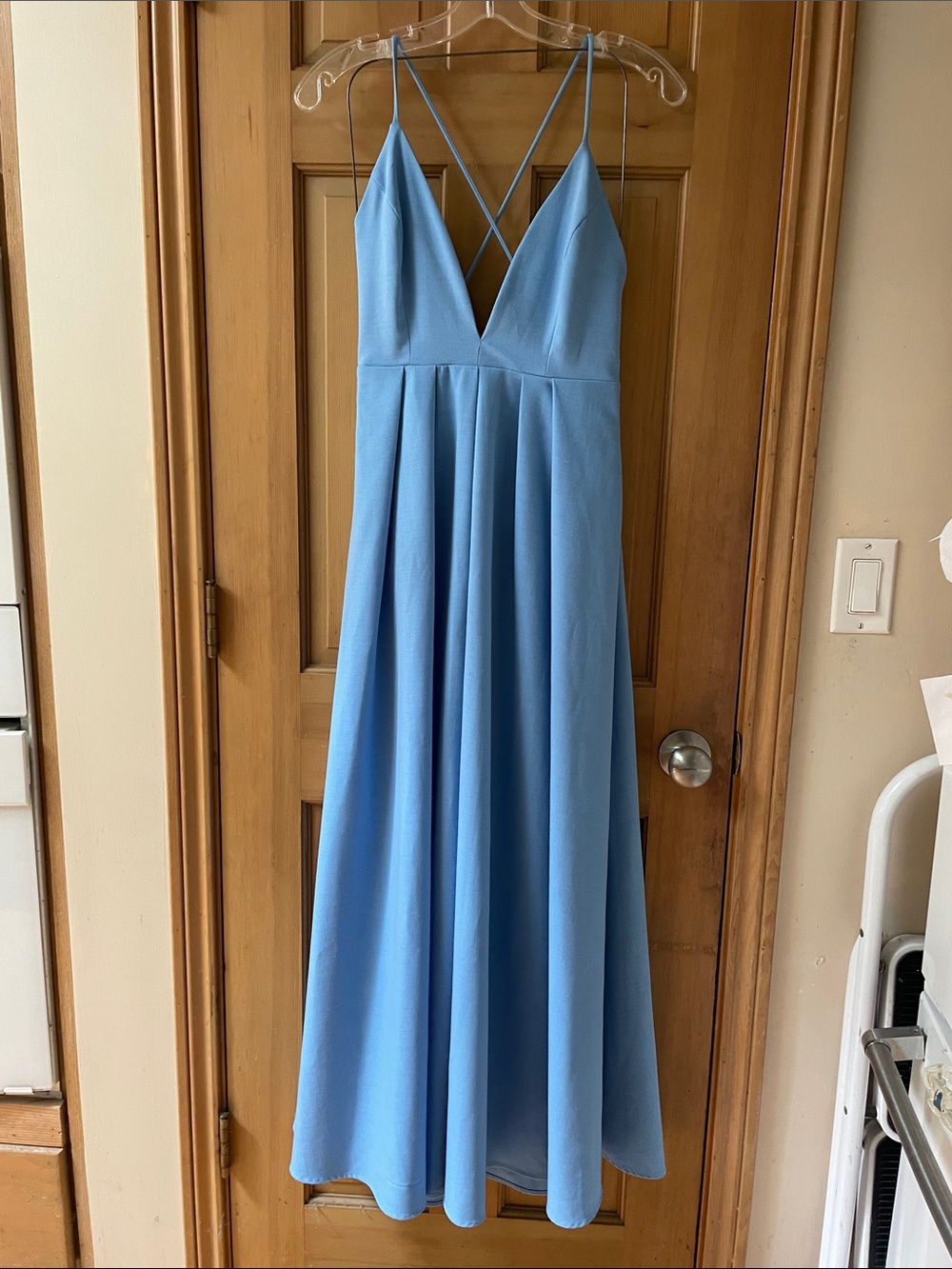 Zara Sky Blue Spaghetti Strap Wedding Dress